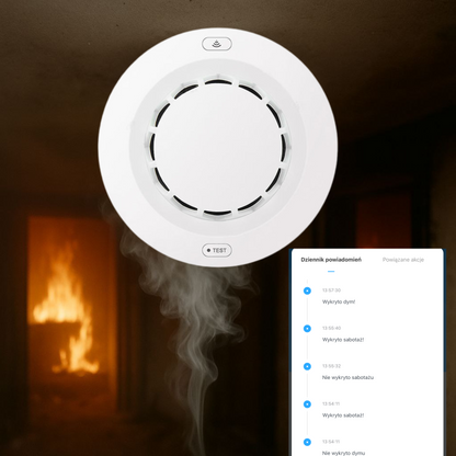 Zestaw 4x Czujników Dymu Głośny bezprzewodowy Detektor Pożaru ZIGBEE TUYA