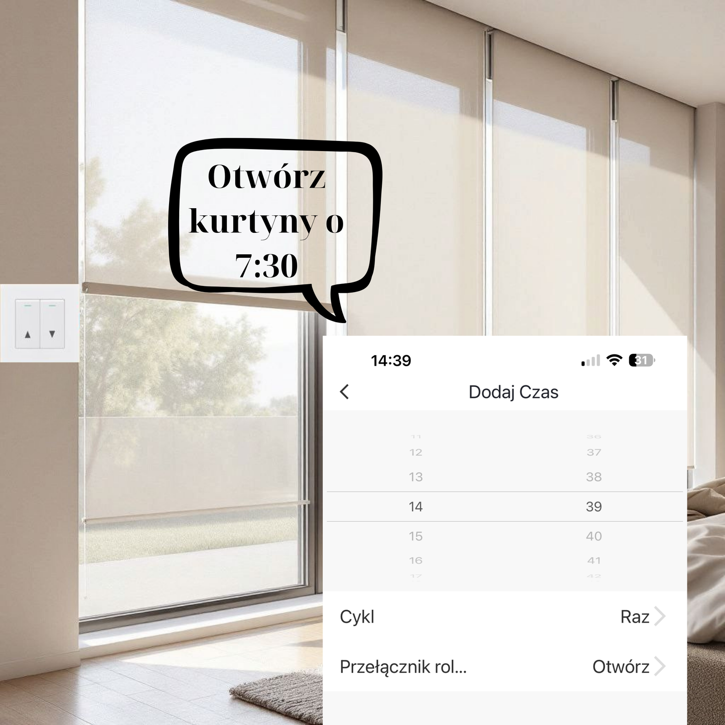 Inteligentny Wi-Fi Moduł do Sterowania Rolet i Zasłon Tuya / Smart Life 10 A