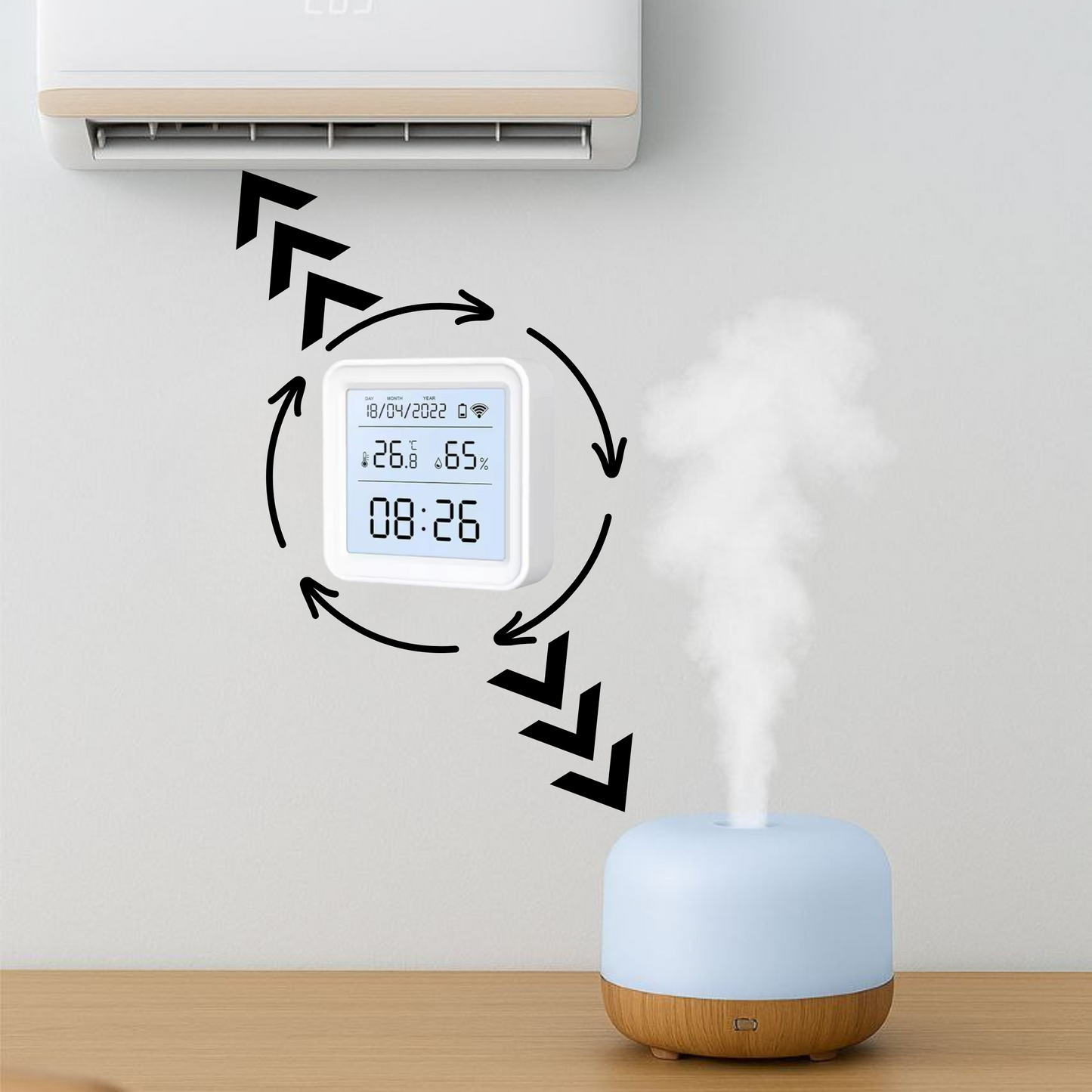 TUYA WIFI CZUJNIK TEMPERATURY I WILGOTNOŚCI LCD SMART HIGOMETR