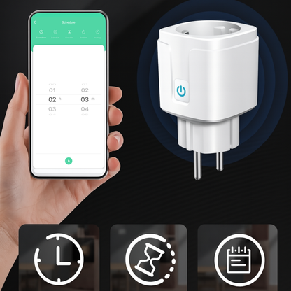 ZESTAW 4x GNIAZDEK INTELIGENTNE ZDALNIE STEROWANE WiFi SMART HARMONOGRAM