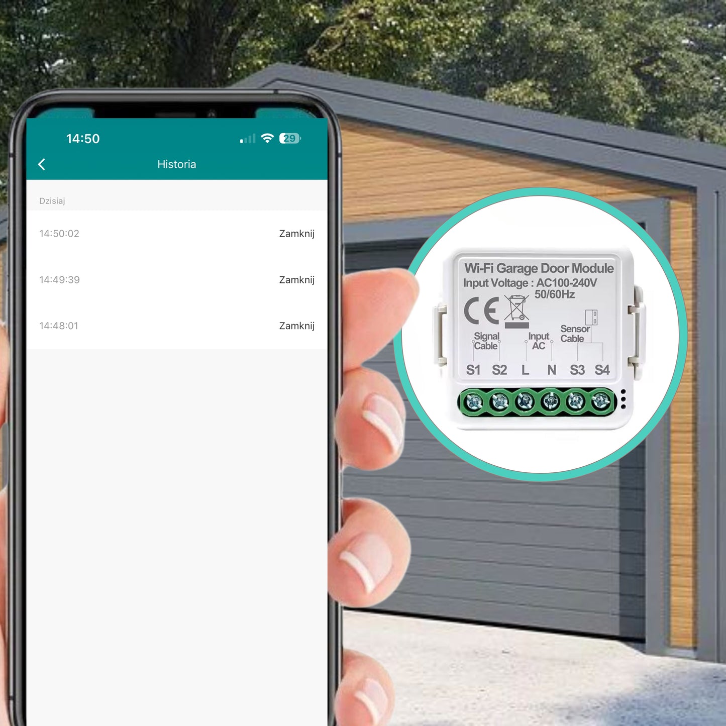 Zestaw 2x Sterownik do bramy garażowej Moduł Wi-Fi 230V Tuya Smart Life