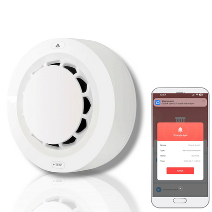 Czujnik Dymu Głośny bezprzewodowy Detektor sensor Alarm Pożaru ZIGBEE TUYA