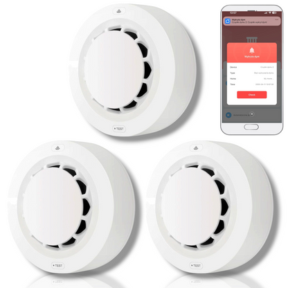 Zestaw 3x Czujników Dymu Głośny bezprzewodowy Detektor Pożaru ZIGBEE TUYA