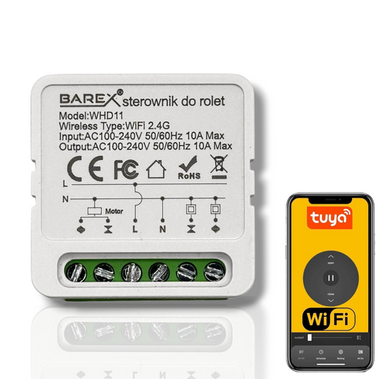 Inteligentny Wi-Fi Moduł do Sterowania Rolet i Zasłon Tuya / Smart Life 10 A
