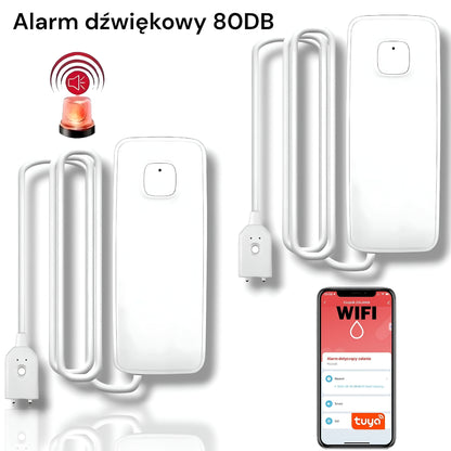 Zestaw 2x Czujników SENSOR ZALANIA WODĄ WIFI alarm dźwiękowy