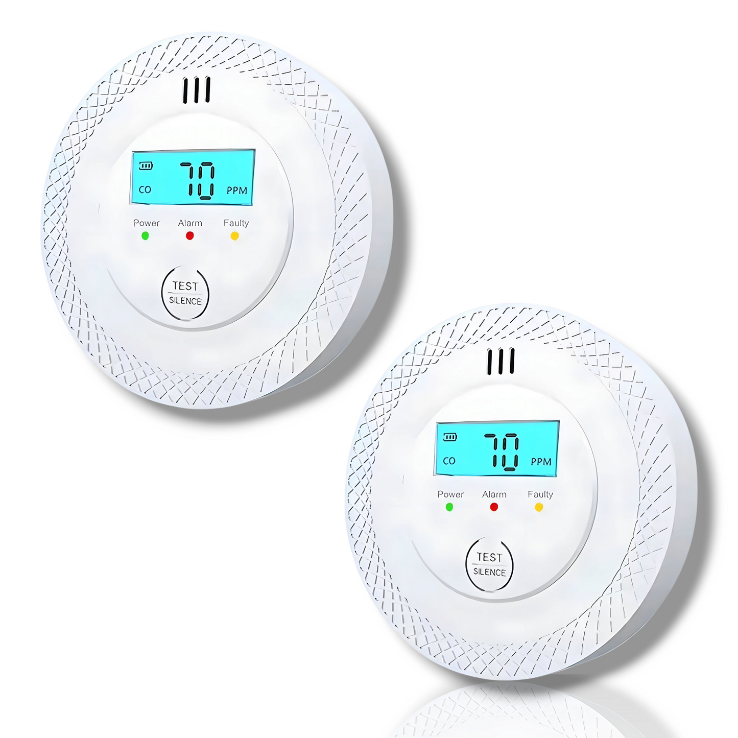 ZESTAW 2x CZUJNIK TLENKU WĘGLA LCD, CZUJNIK CZADU LCD , alarm 85dB