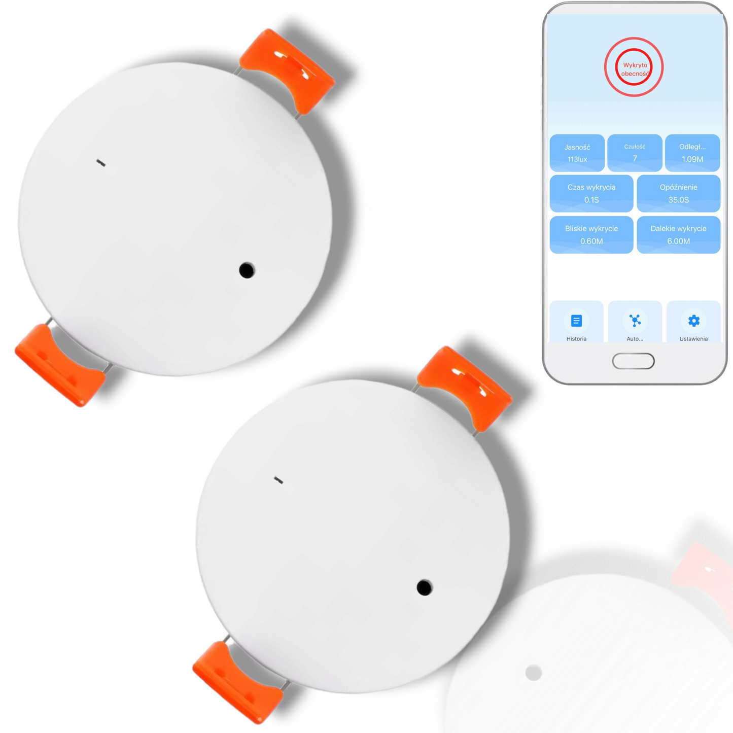 Zestaw 2x Inteligentny Sufitowy Czujnik Obecności - mmWave 5.8 GHz Zigbee
