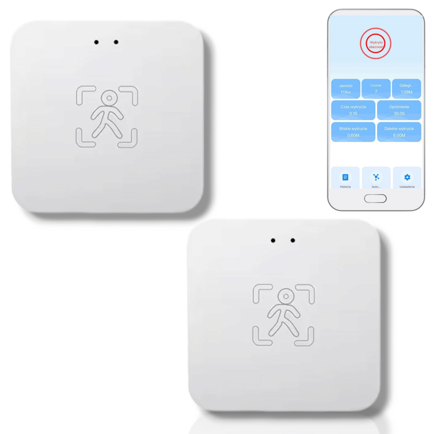 Zestaw 2x Czujnik Obecności Człowieka Zigbee Tuya 5.8GHz mmWave PIR Smart