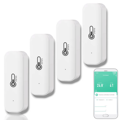 Zestaw 4x Czujników WiFi temperatury wilgotności Inteligentne czujniki TUYA