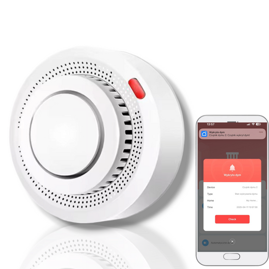 Czujnik dymu bezprzewodowy ZIGBEE Detektor Sensor Pożaru Alarm do domu Tuya