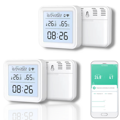Zestaw 2x czujników TUYA WIFI TEMPERATURY I WILGOTNOŚCI LCD SMART
