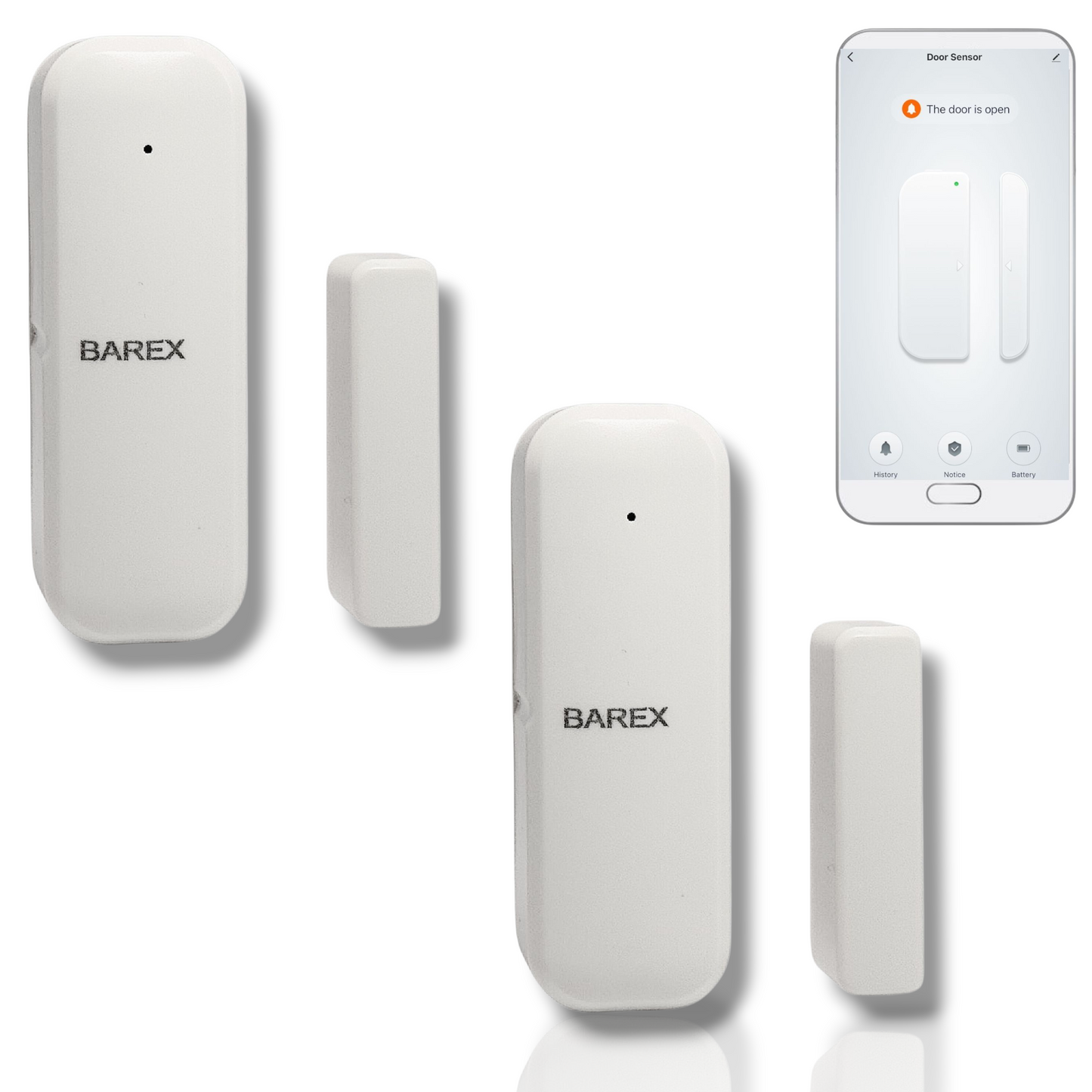 ZESTAW 2x CZUJNIKÓW OTWARCIA DRZWI I OKNA ZIGBEE TUYA SMART, WYMAGANA BRAMKA ZIGBEE