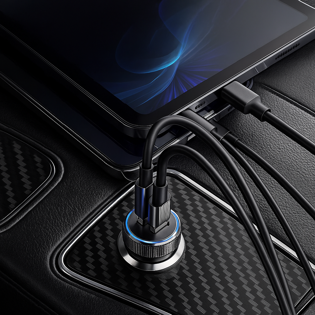 Ładowarka Samochodowa ESSAGER 54W – USB-C + USB-A | Szybkie Ładowanie QC/PD